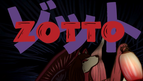 zotto hero image, kitsune holding lamp next to text